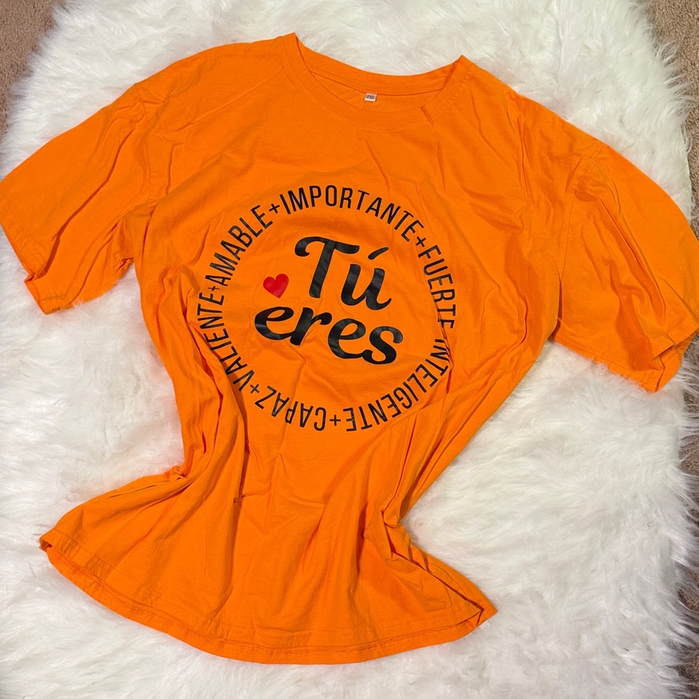 Orange Graphic Teacher T-Shirt